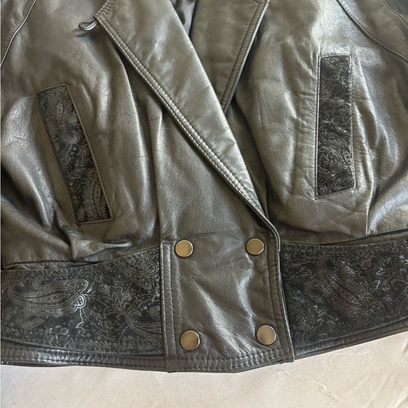 Vintage Wilsons Leather Jacket XS Paisley Embossed Thinsulate 80s/90s - Picture 5 of 8